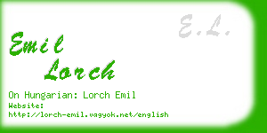 emil lorch business card